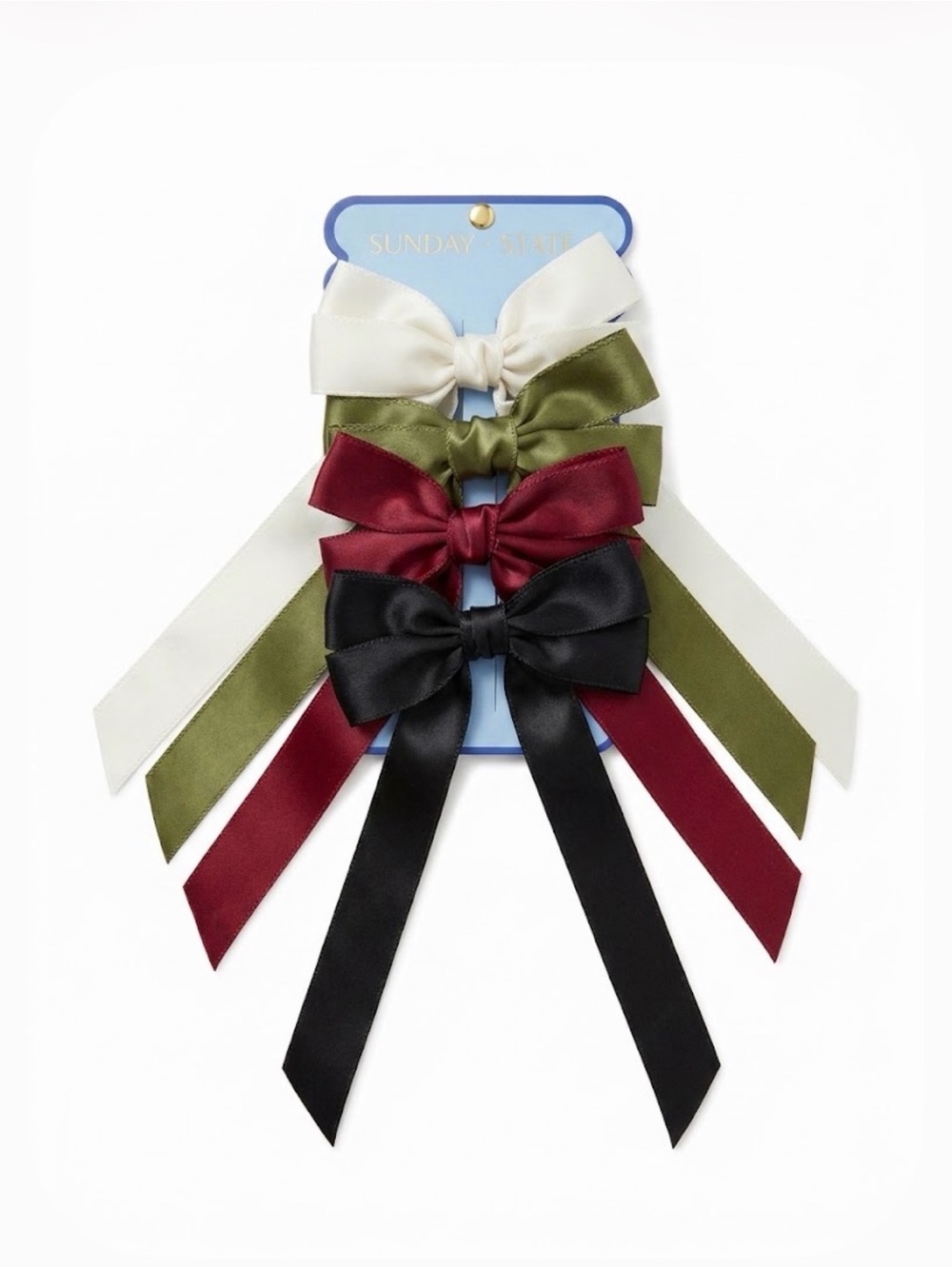 NWT ⚜️🖤⚜️ Sunday State Set of 4 Satin Bow Clips